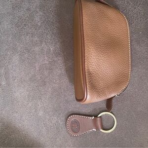 Brown Leather Pouch with Keychain